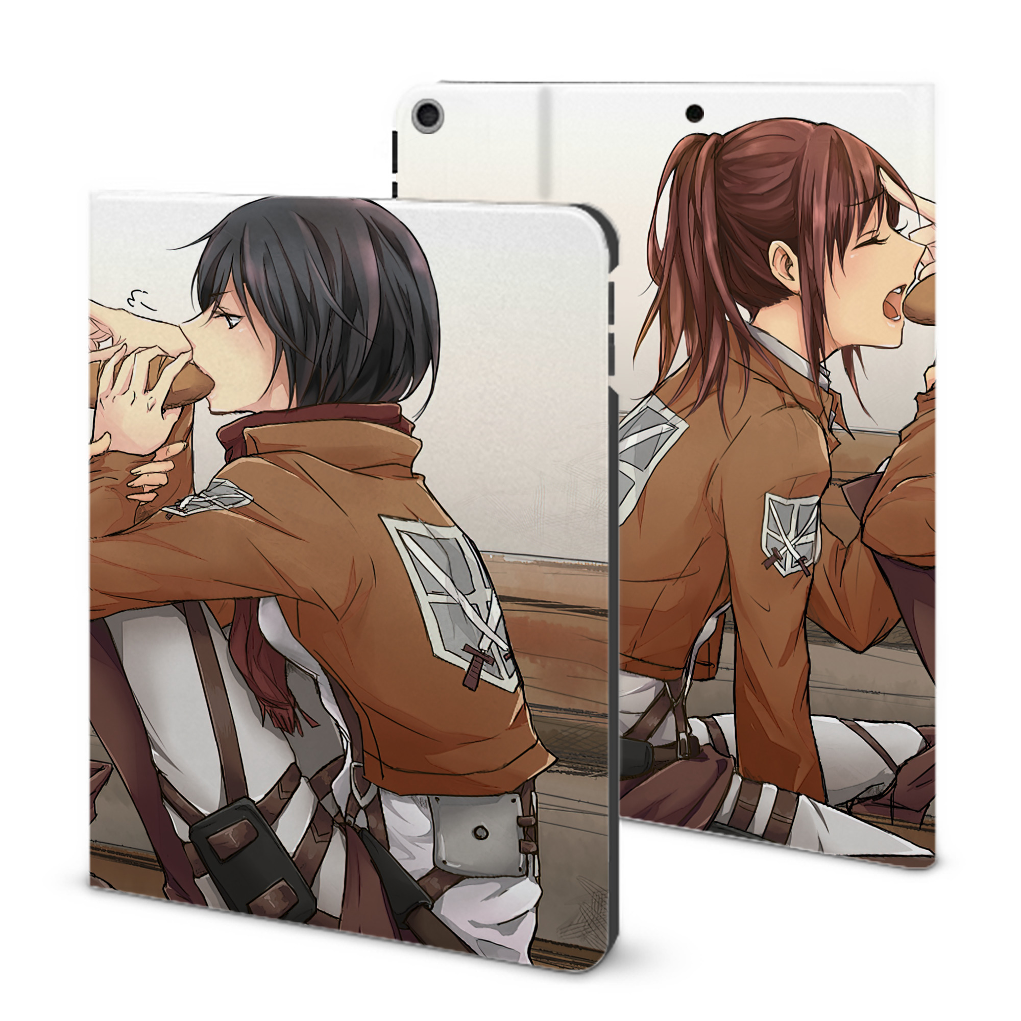 （画像用） 進撃の巨人 Attack on Titan IPad ケース ブック型 PUレザー TPU 耐衝撃 軽量 薄型 ペン収納なし 全面保護 IPad 各モデル対応